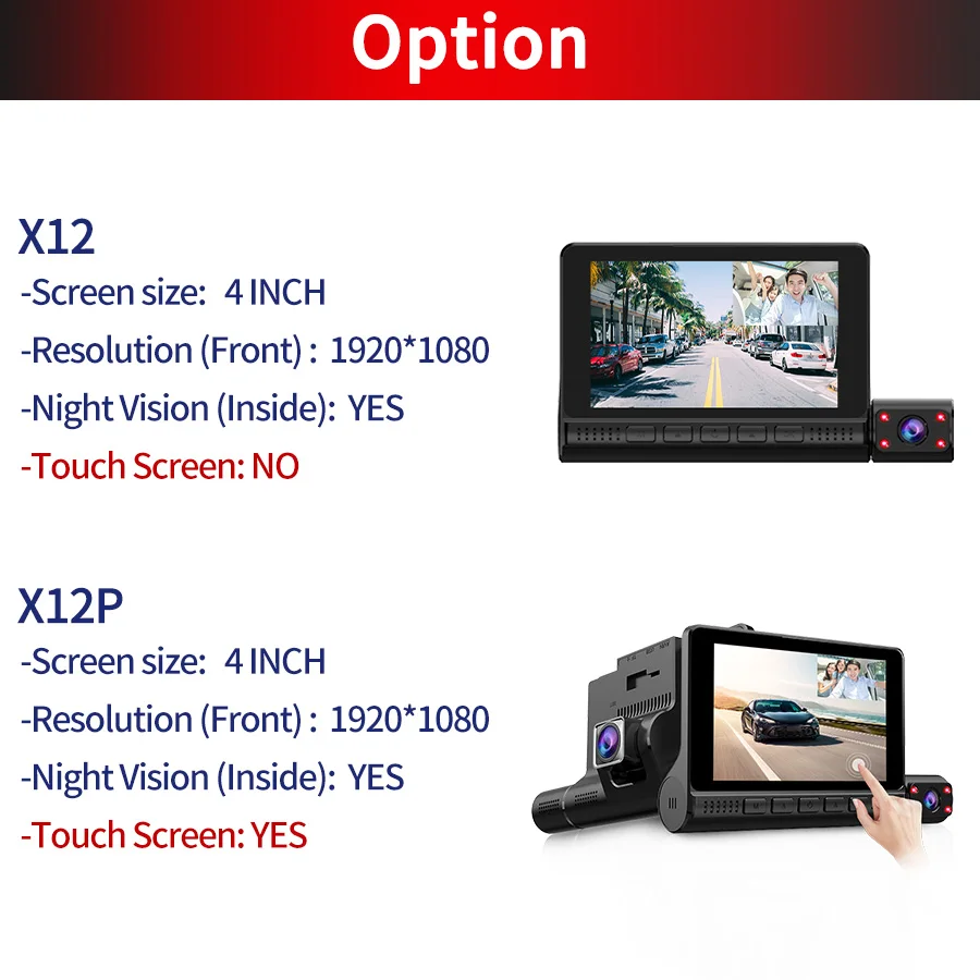 ACCEO Car DVR 3 камеры s объектив 4 0 дюйма Dash камера двойной с камерой заднего вида