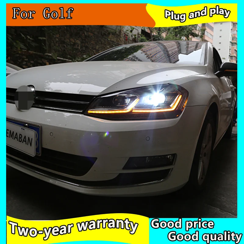 Автомобильный Стайлинг для VW Golf 7 MK7 светодиодный фар Golf7 СИД DRL Hid динамический