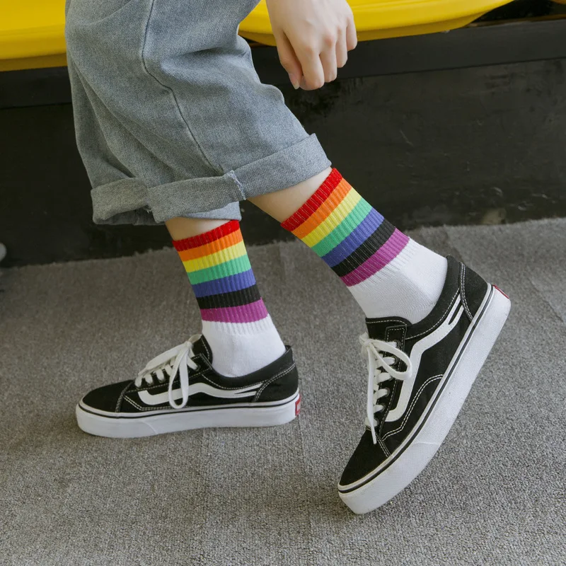 10 пар/упак. женские носки в трубке длинные из хлопка махровой радуги | Женская