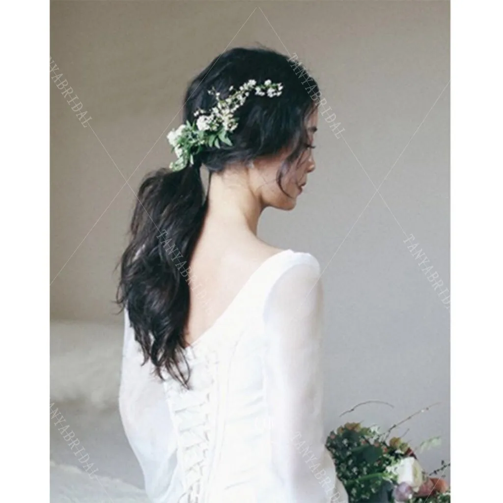 Простые Свадебные платья 2021 платье невесты с квадратным вырезом и длинными