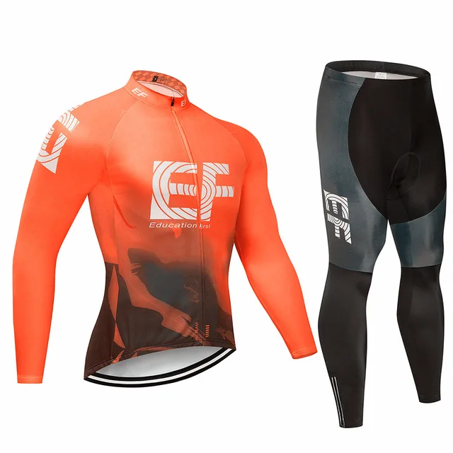 C1 EF Мужская велосипедная футболка с длинным рукавом, комплект MTB велосипедная одежда, Майо Ropa Ciclismo Hombre, велосипедная одежда, 9D гелевая одежда для обучения - Цвет: C1