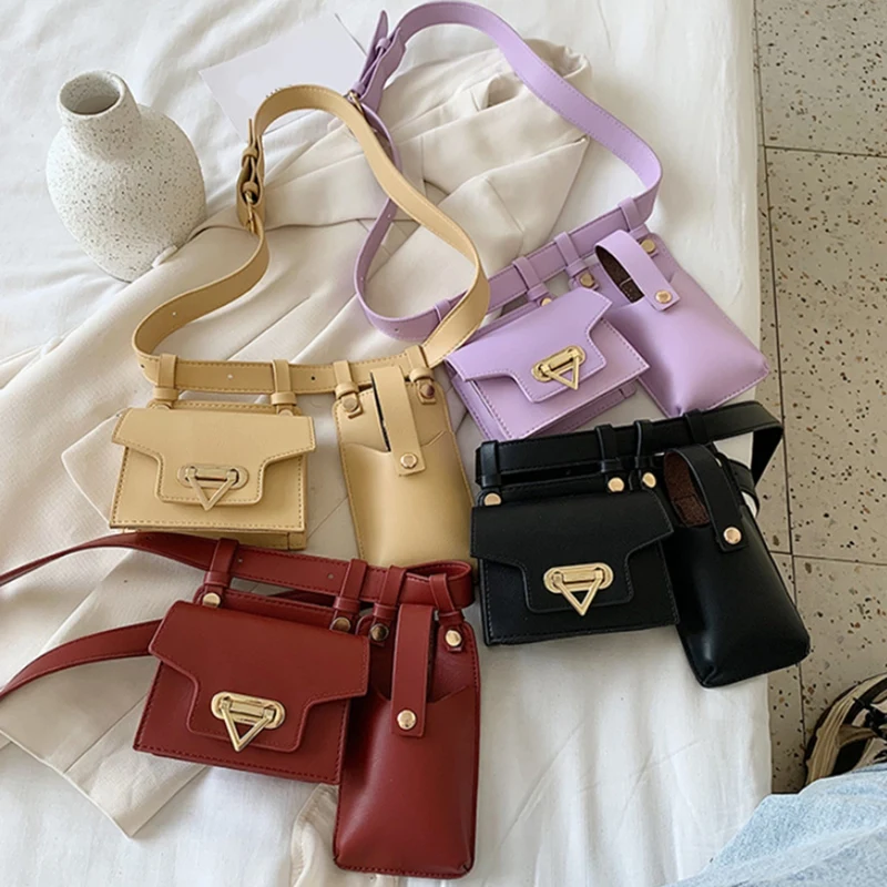 

ASDS-Women Waist Bag Luxury Belt Bag Female High Quality Leather Flap Fanny Pack Shoulder Crossbody Chest Bag