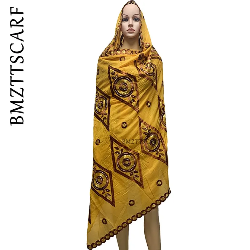 Fashion embroidered African women scarf Muslim new type big yards outside the cotton BM951 | Тематическая одежда и