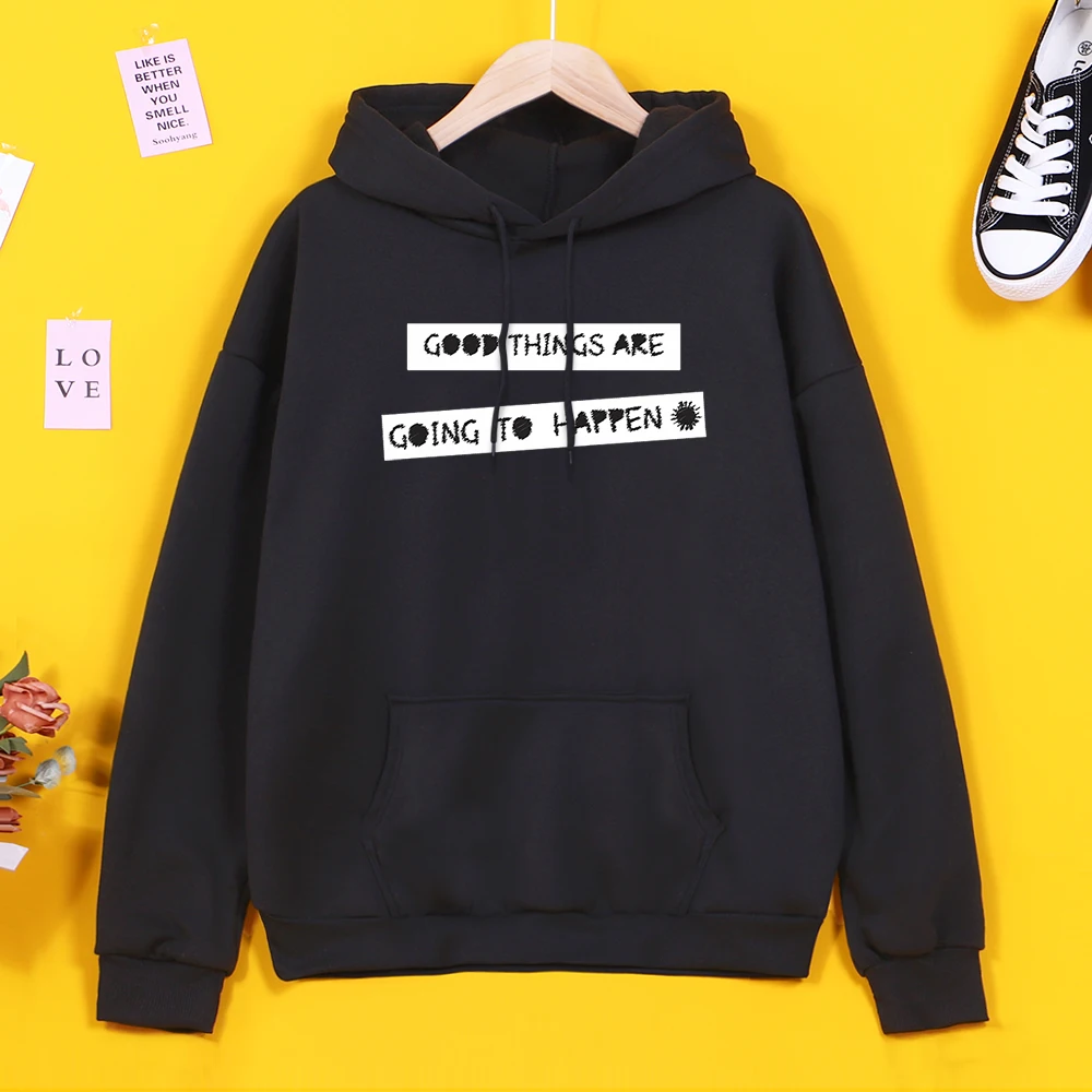 

Толстовки с принтом хороших вещей, Женская толстовка, уличная одежда, корейские толстовки для женщин, модная повседневная толстовка в стиле...