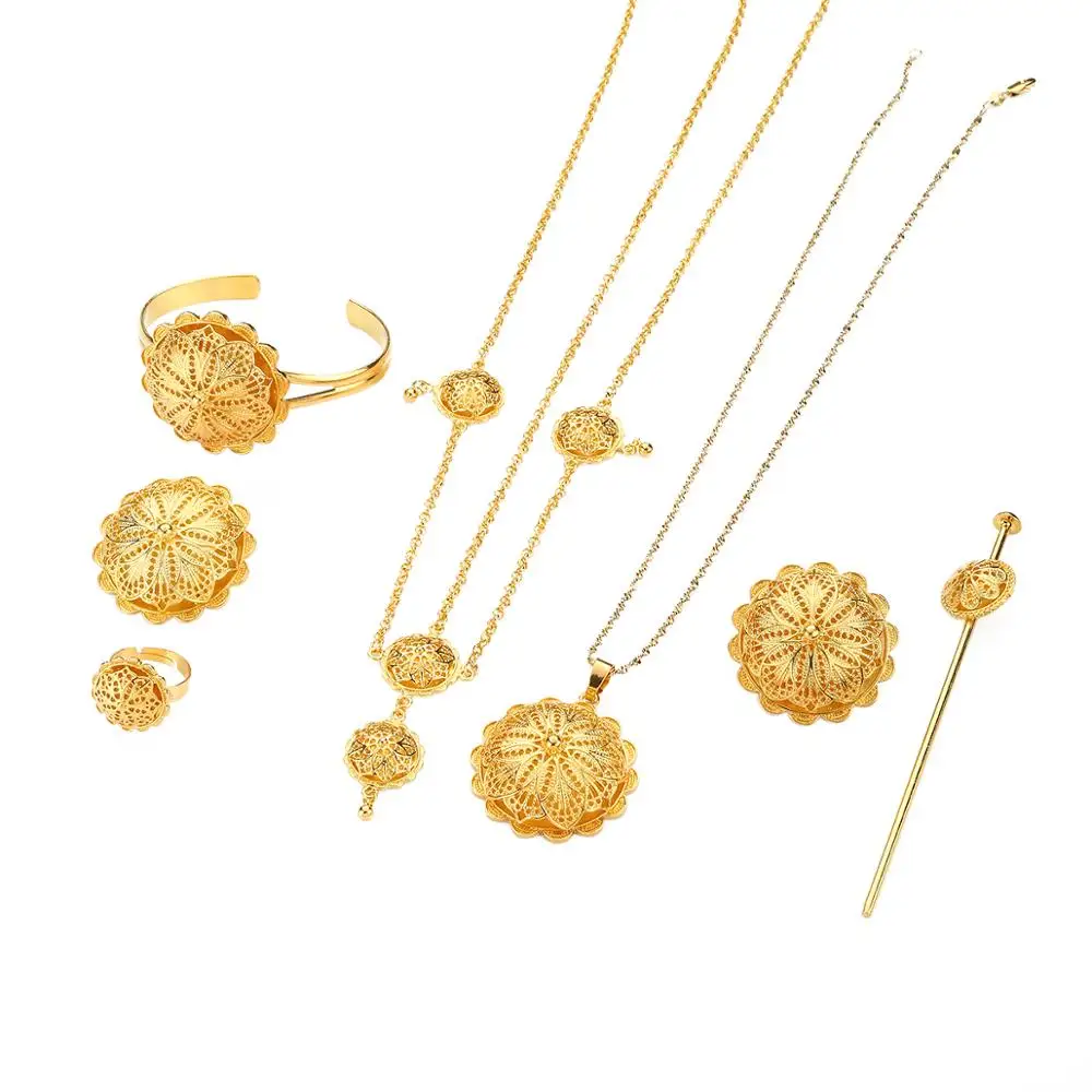 В эфиопском эритрейском стиле ювелирные наборы с аксессуарами для волос