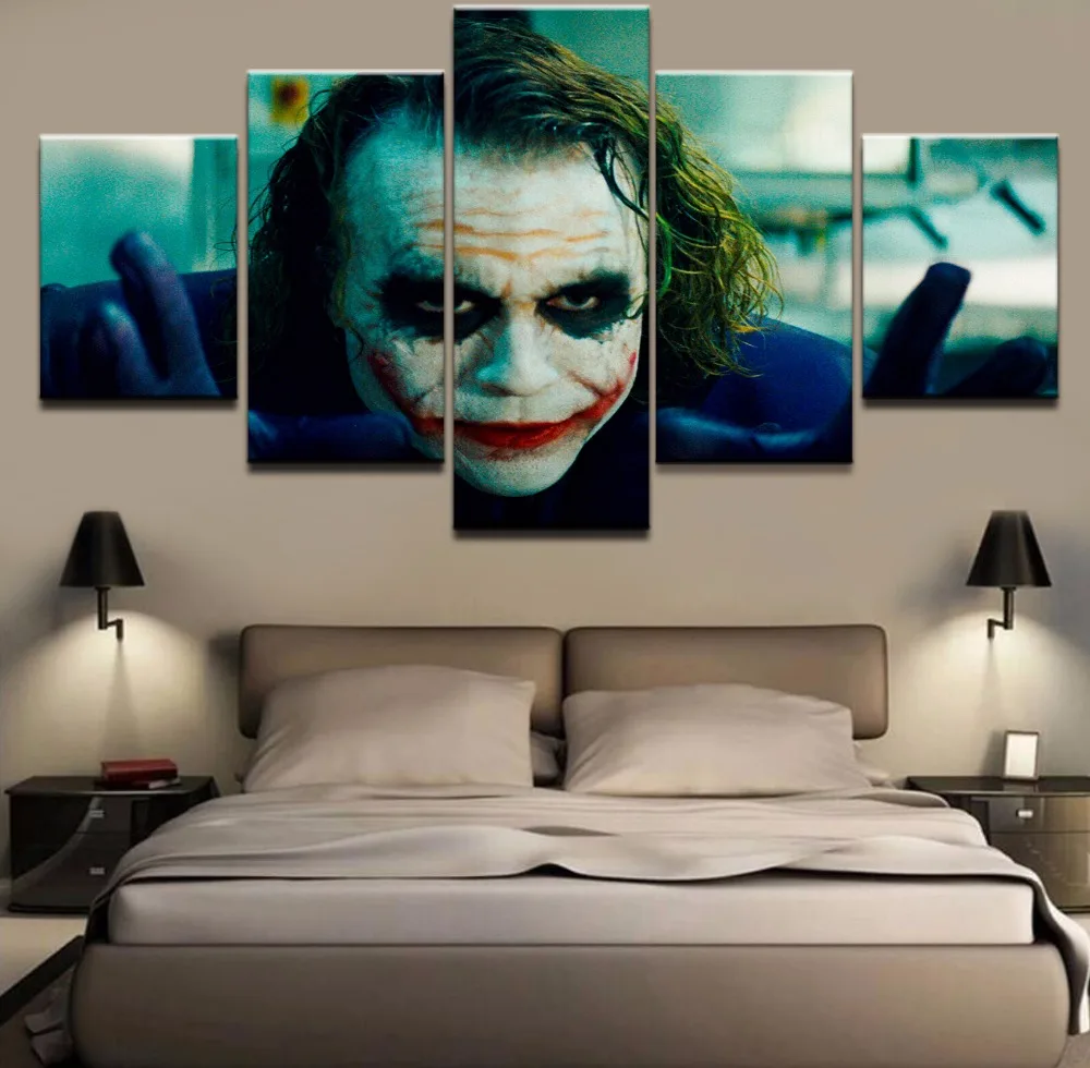 Модульная фотографии Wall Art Темный рыцарь постер фильма рамки домашний Декор 5 шт.
