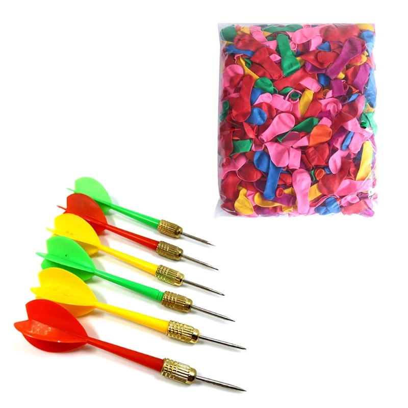 

Carnival Game Darts Balloons Street Balloon Game School Group Games 500Pcs Colorful Decoration Balloons with 12Pcs Darts G2AD