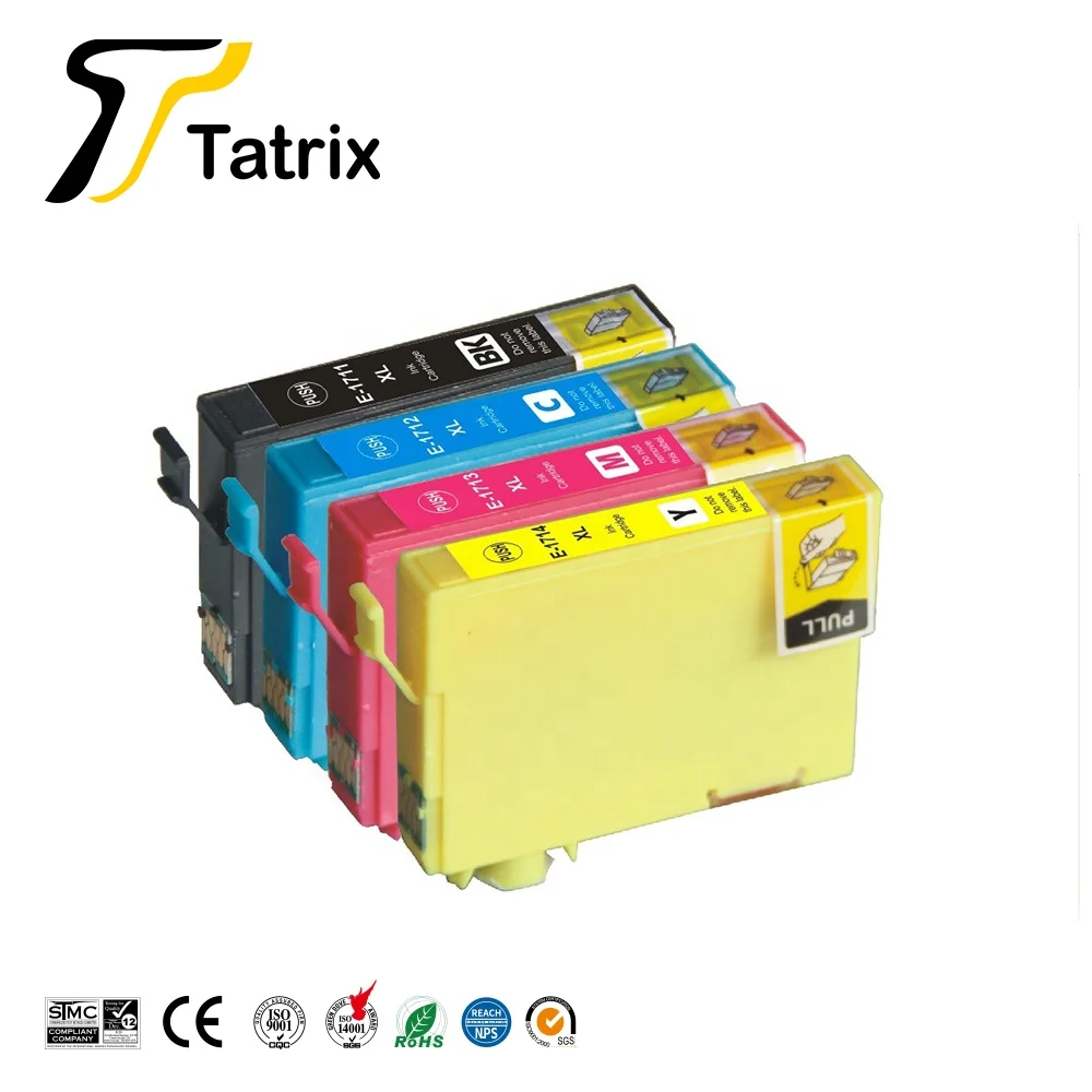 Цветной совместимый чернильный картридж для принтера Tatrix T1711 T1712 T1713 T1714 Epson |