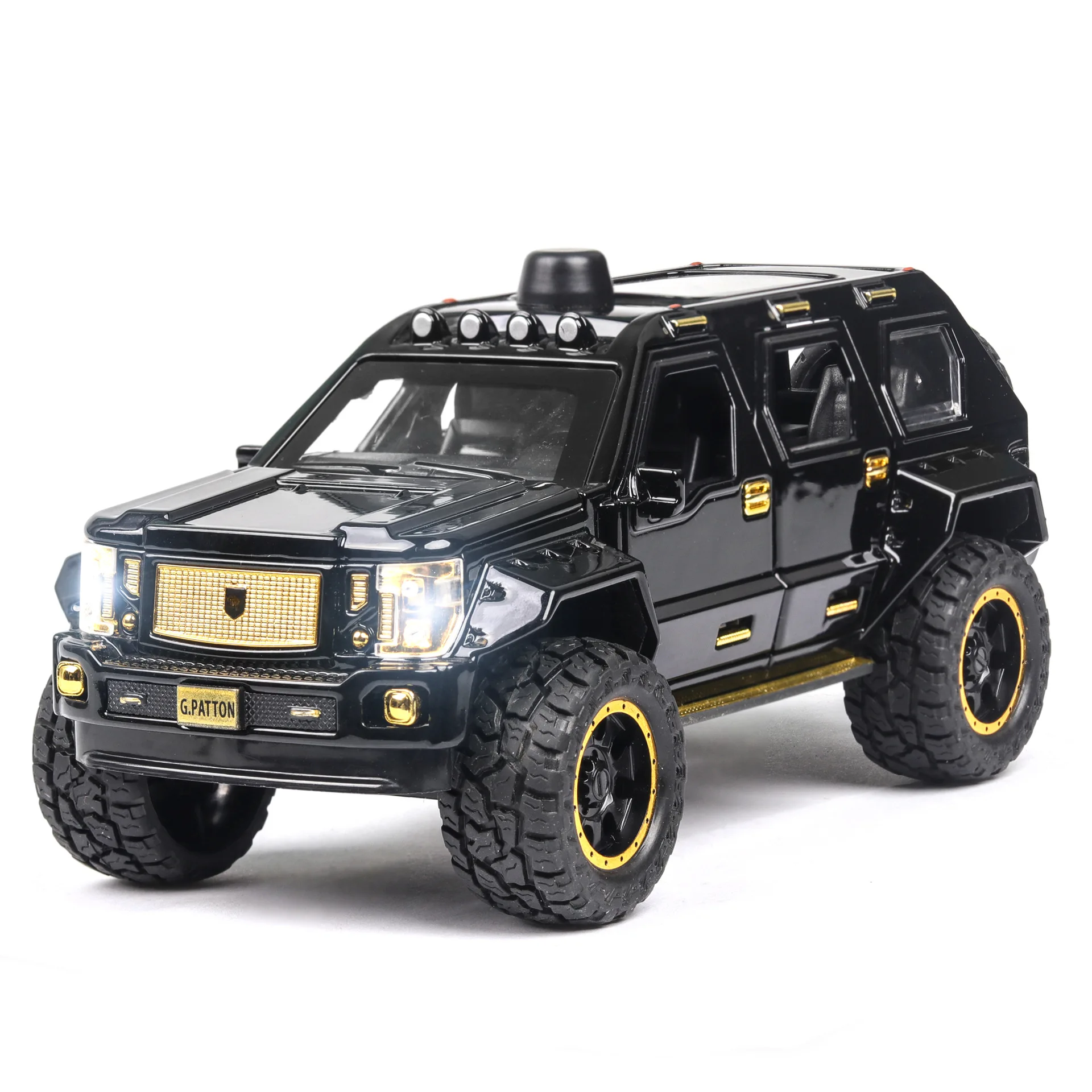 

with light and sound alloy pull back SUV Multi-door children's toy car