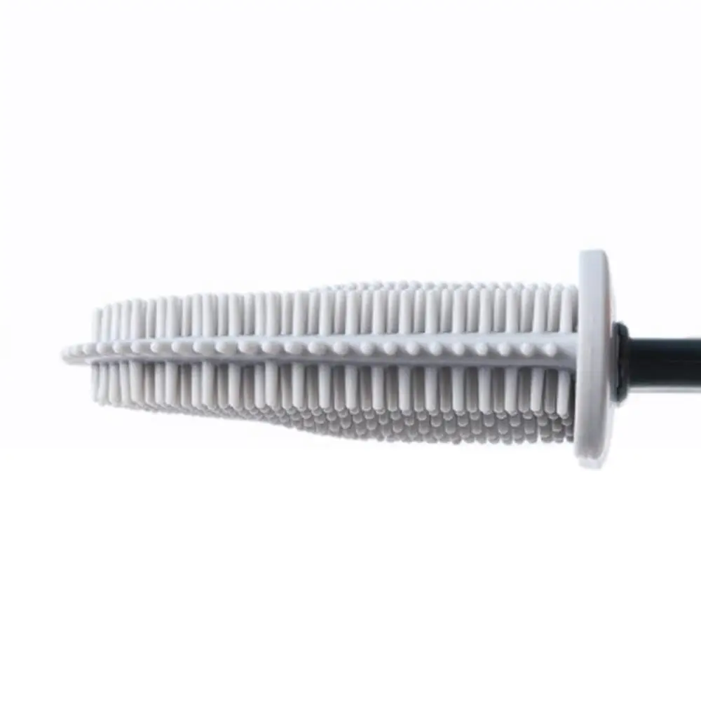 

Silicone Flat Head Toilet Brush TPR Flexible Soft Brush Quick Drying Holder Set Toilet Corner Cleaning Brushes Lav Accessories