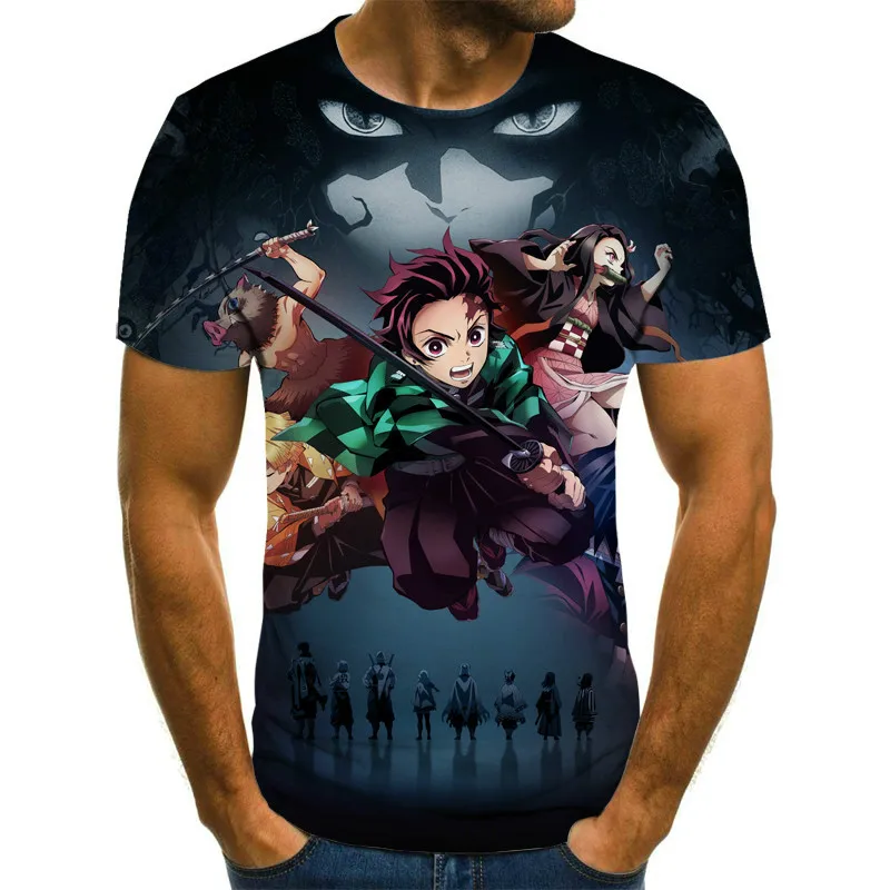 

Summer round neck shirt new boy fashion casual short-sleeved shirt 3D printing anime character T-shirt