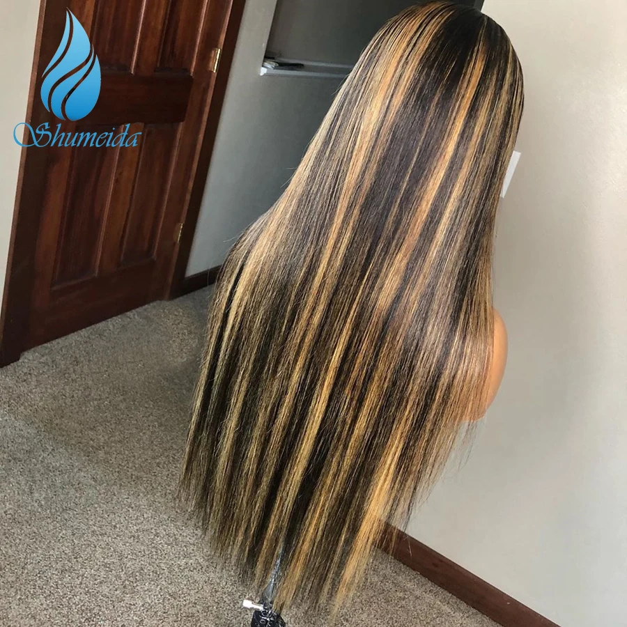 SHD 13*6 парики из человеческих волос на сетке спереди с детскими волосами хайлайтер