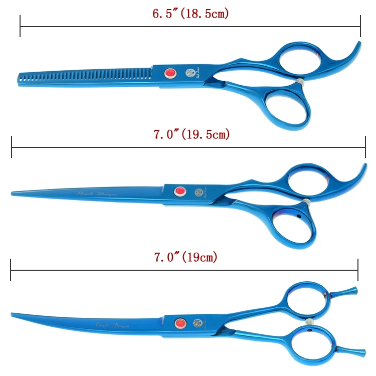 

7" Japan Steel Purple Dragon Dog Grooming Scissors Animal Straight Scissor Thinning Shears Up Curve Tesoura Pets Clipper B0025B