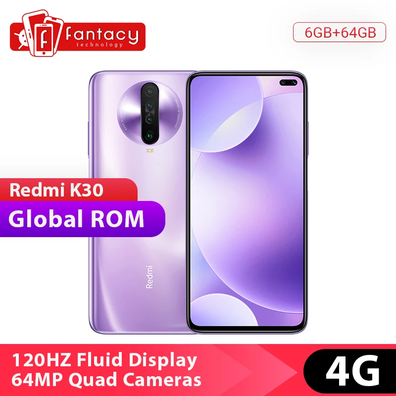 Xiaomi Redmi K30 смартфон с восьмиядерным процессором Snapdragon 730G ОЗУ 6 ГБ ПЗУ 64