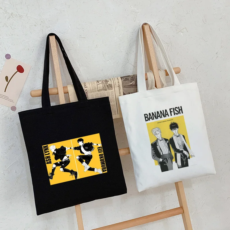 

Сумка-шоппер Женская холщовая в стиле «банан-рыба»