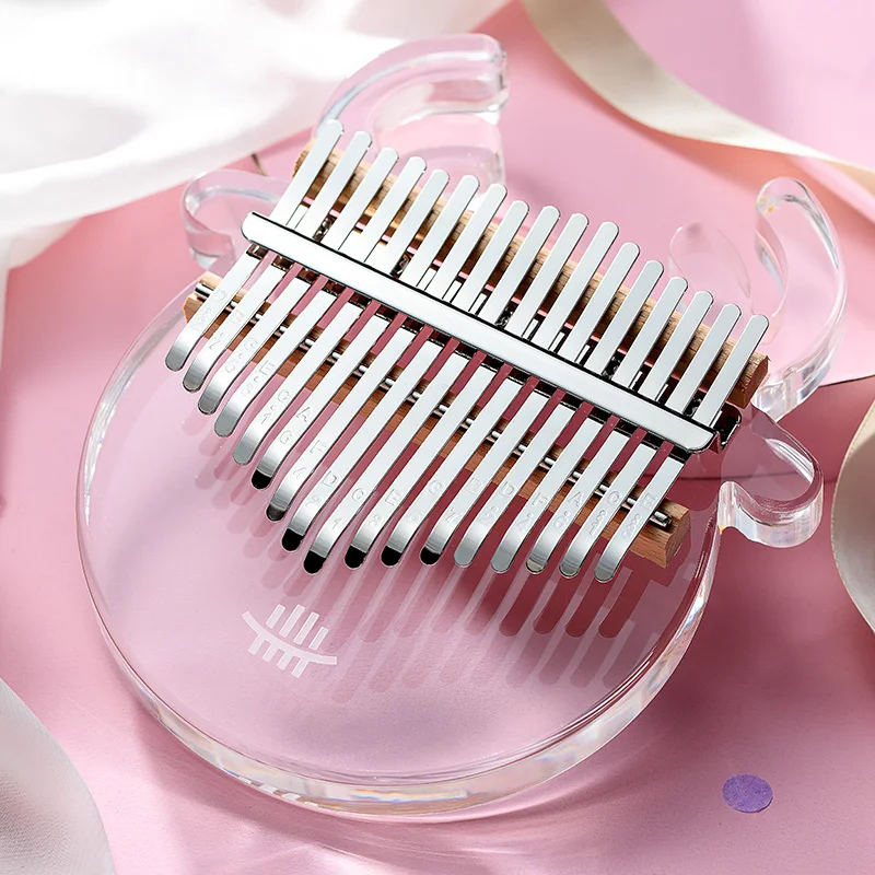 

Hluru kalimba thumb piano square middle hole 17 keys beginner portable finger piano musical instruments