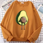 Толстовка мужская оверсайз с забавным принтом авокадо, милая одежда для путешествий, уличный модный спортивный костюм, свободная теплая толстовка, осень