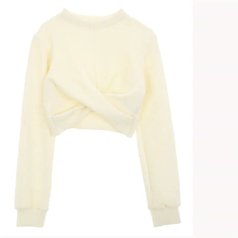 Вязаные джемперы HziriP Chic свободные базовые зимние повседневные с высокой талией и