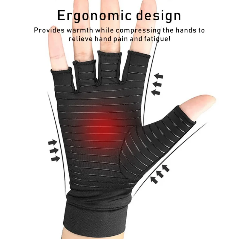 

Men Women Compression Gym Gloves Half Finger Elastic Indoor Sports Gloves Rehabilitation Training Arthritis Pressure Gloves