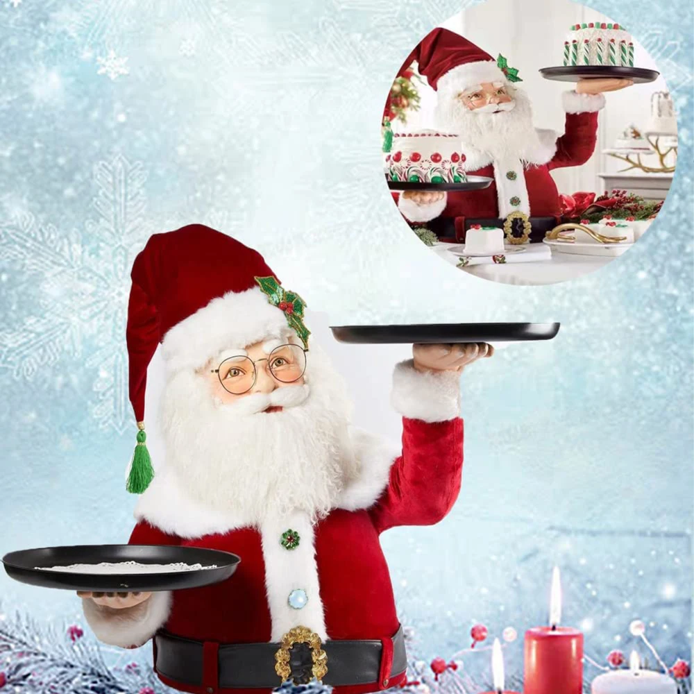 

Santa Tray Resin Snack Holder Crafts Toy Decoration Cute Family Holiday Party Snack Pendant Desk Snowman Board Holder