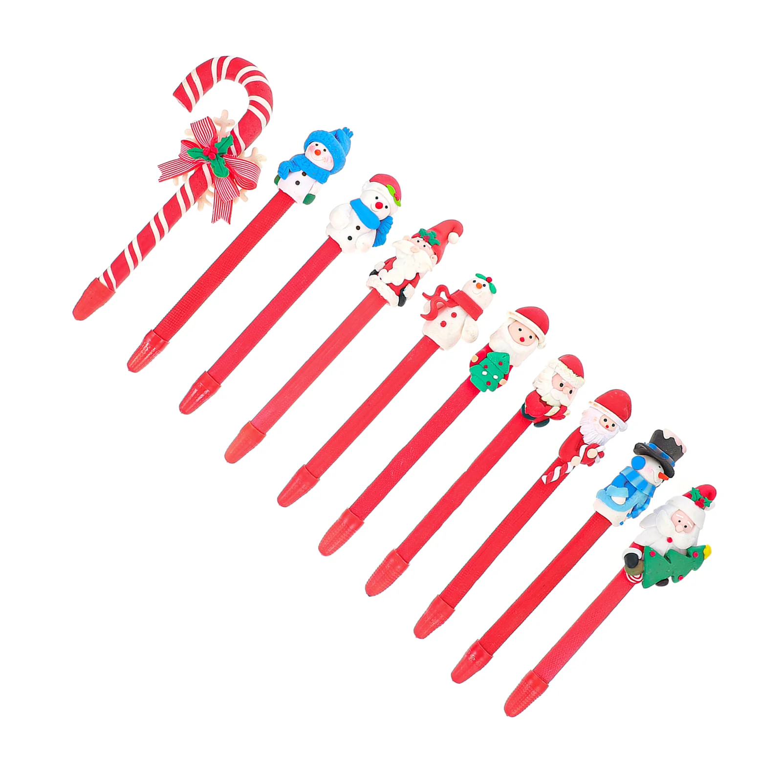 

10 шт. Рождественская карандаш, полимерная глина, прекрасная Ручка для письма, студенческие канцелярские принадлежности (случайный стиль)