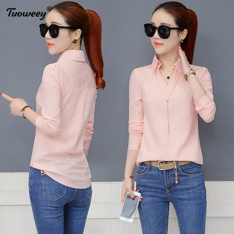 

Women Spring Summer Style Chiffon Blouses Shirts Lady Feminina 2021 Casual Office Work Wear Striped Blusas Tops