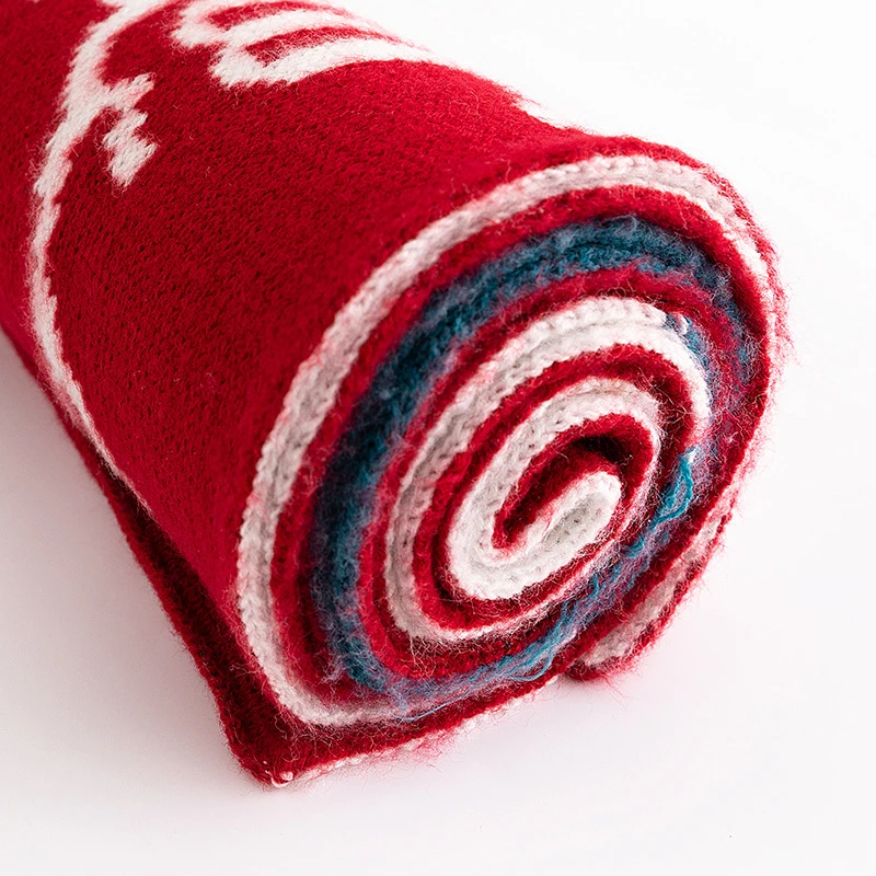 Новые модные женские рождественские вязаные шарфы рождественский подарок олень