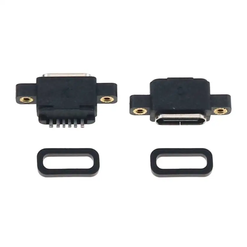 Юйси 2 шт. USB 3 1 Type-C 6Pin женский SMD DIP Соединитель с резьбовым отверстием для высоких