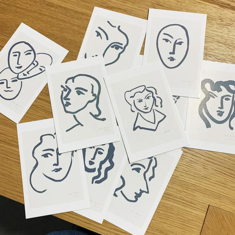 

Ins Creative Nordic Abstract Art Character Postcard Decorative Card Diy Background Wall Post Small Poster Photo Props