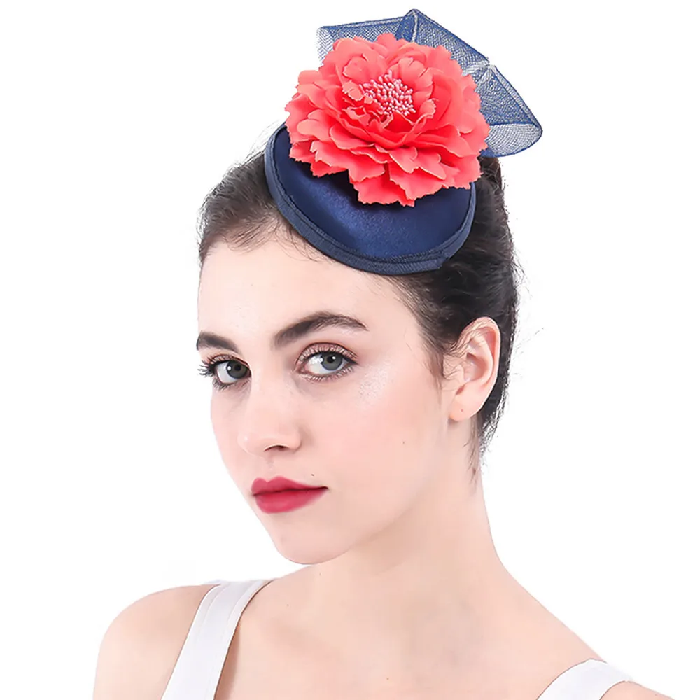 

Summer Floral Fascinator Fedoras Event Pillbox Hats Vintage Women Headdress With Flower Wedding Hats Race Ascot Party Headwear