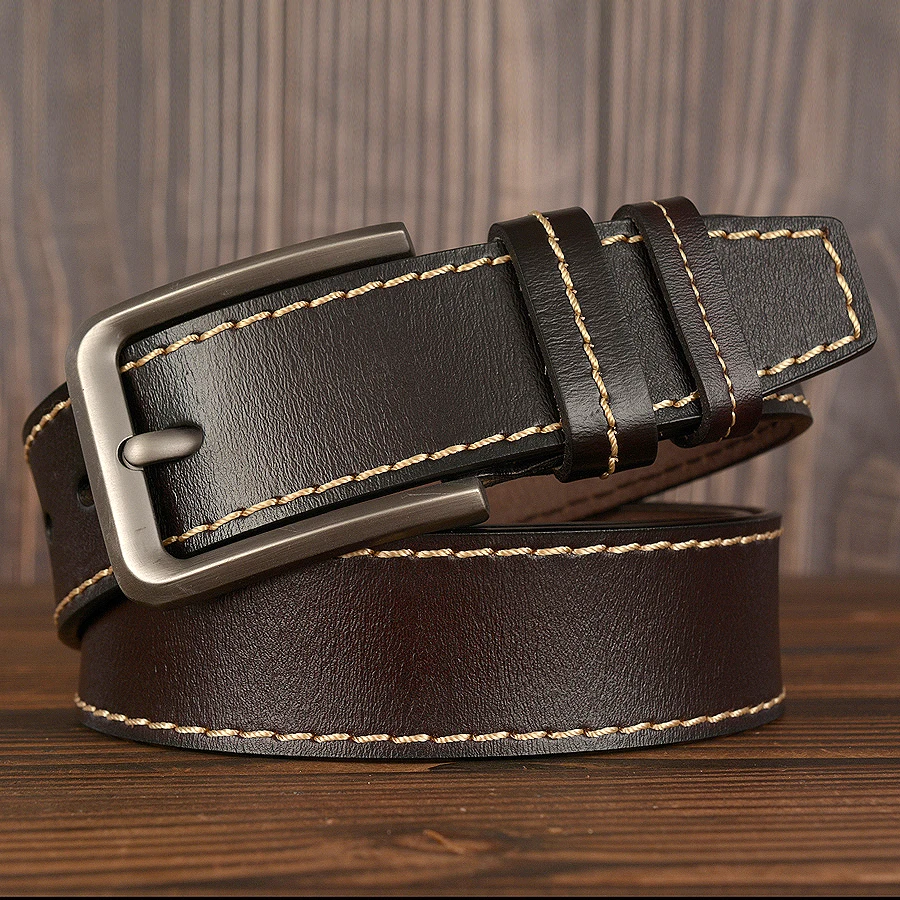 Новый дизайнерский мужской ремень из натуральной кожи 202 высококачественный