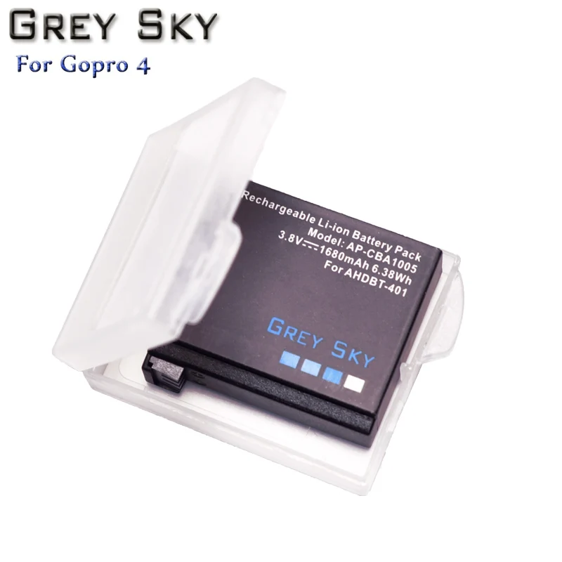 Аккумулятор со светодиодной подсветкой и 3 слотами для зарядки GoPro Hero 4