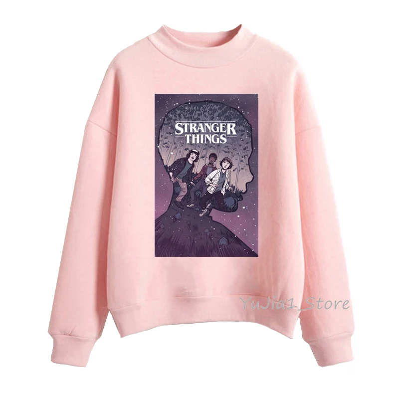 Sudadera mujer очень странные дела 3 кофты осенне-зимняя одежда для женщин, бархатистые худи для девочек-розовый цвет, раздел-толстовки и harajuku kawaii пуловер