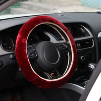 universal 3pcs plush car steering wheel cover gear shift knob cover hand brake sleeve protector set winter warm fuzzy