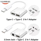 Разветвитель 2 в 1 для наушников Samsung Galaxy S21S20FE Note 20 UltraNote 10 Plus, аудиокабель с разъемом USB C на 3,5