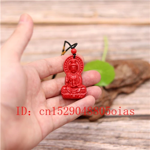 Ожерелье с подвеской Guanyin китайские натуральные красные подвески буддизм амулет