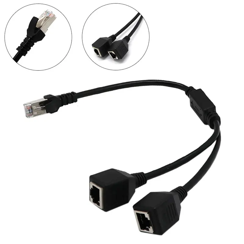 RJ45 Ethernet Y сплиттер адаптер кабель от 1 до 2 портов переключатель Шнур для CAT 5/CAT 6 LAN