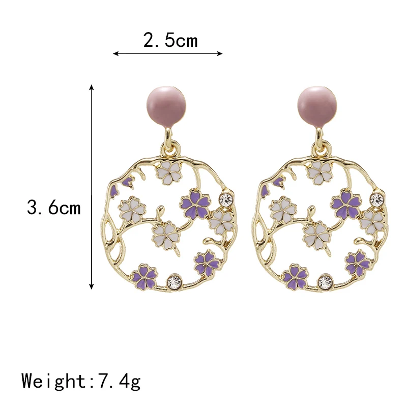 2019 корейские новые DIY очаровательные милые серьги с цветами инкрустированные