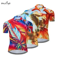 moxilyn 2020 new colorful feather mountain bike road bike riding bicycle jersey men summer riding shirt short sleeve