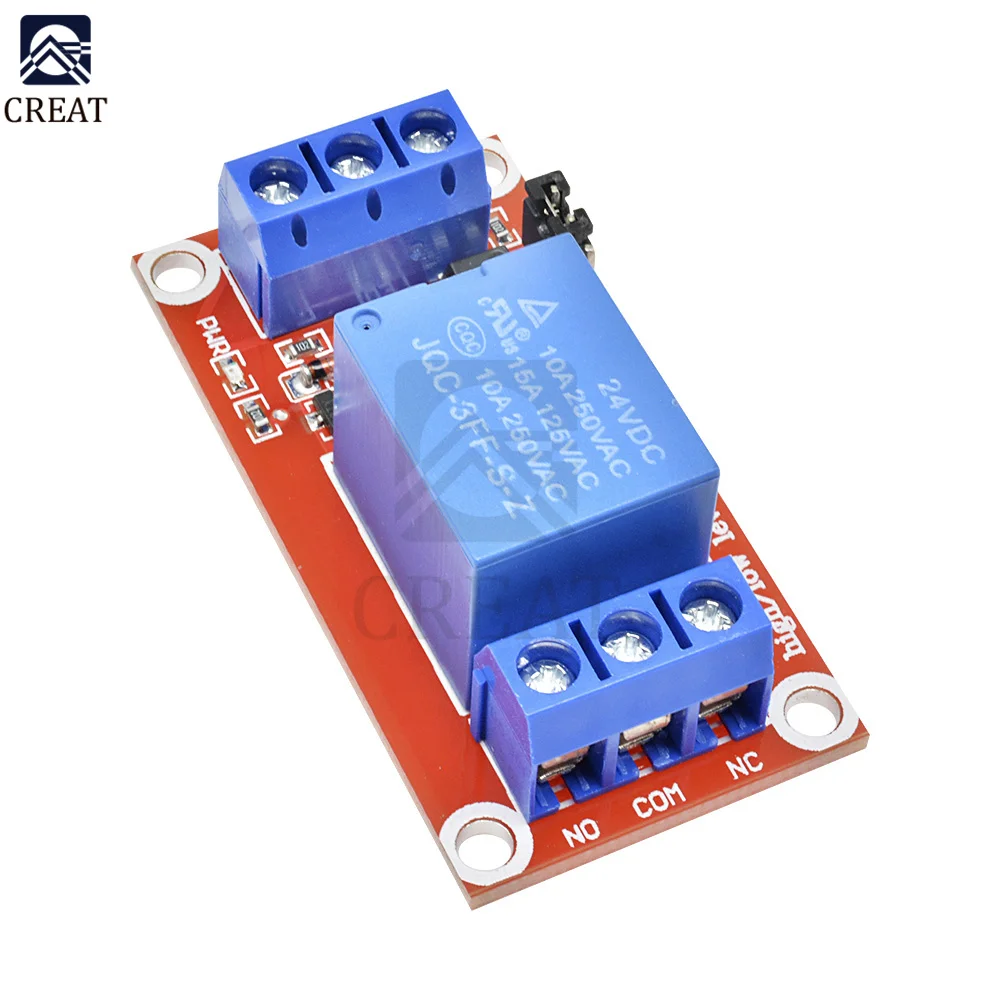 DC 24V 1 Way Channel CH Relay Module Shield Optocoupler Isolation High Low Level Trigger Expansion Board for Arduino - купить по
