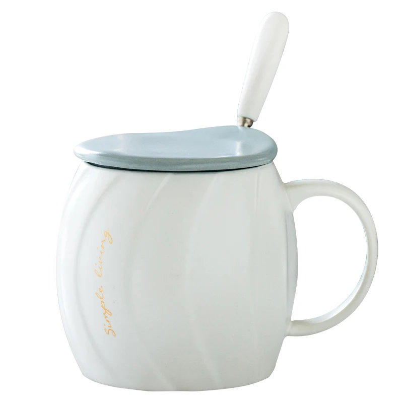 Керамика молока Белый чай чашка с ложкой крупная керамическая Nordic простые милые