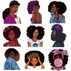 Симпатичные черные наклейки для девочек, наклейки с помощью утюга, нашивки на одежду для африканских женщин, сделай сам, футболка, термонаклейка, оптовая продажа, нашивка, Декор
