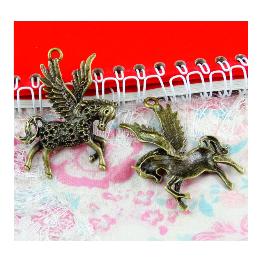 Фото 10pcs 51*37.5MM Vintage Horse Charms Pendant Antique bronze Fit Bracelets Necklace DIY Metal Jewelry Making №2