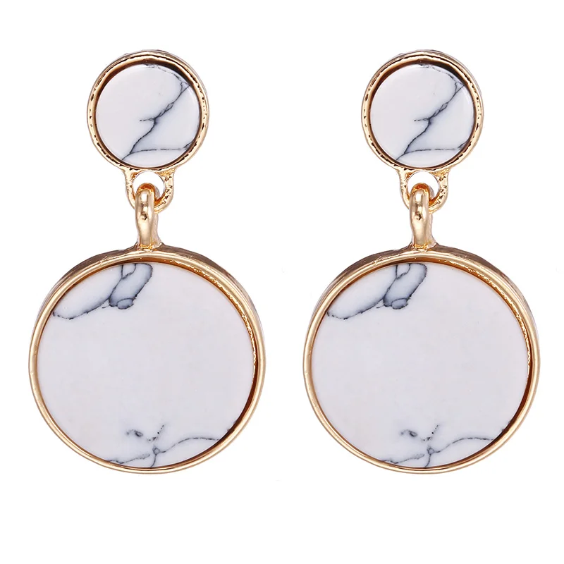

2019 new Alloy Drop Earrings for Women Geometric Simple Dangle Fashion Glossy Plated Long Earrings Jewelry Accessories