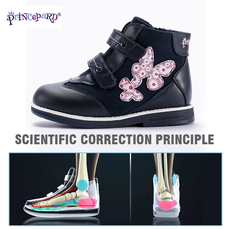 Princepard New orthopedic shoes for kids casual genuine leather velvet navy baby girls and boys 21-36 | Детская одежда и обувь