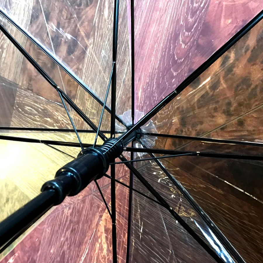 Японский Зонт Радуга прозрачный Ветрозащитный с длинной ручкой дождевой женский