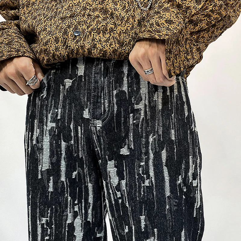 

IEFB High Street Men's Retro Jeans Baggy Straight Wide Leg Pants Hip Hop Casual Denim Trousers For Couple 2021 Spring New 9Y5928