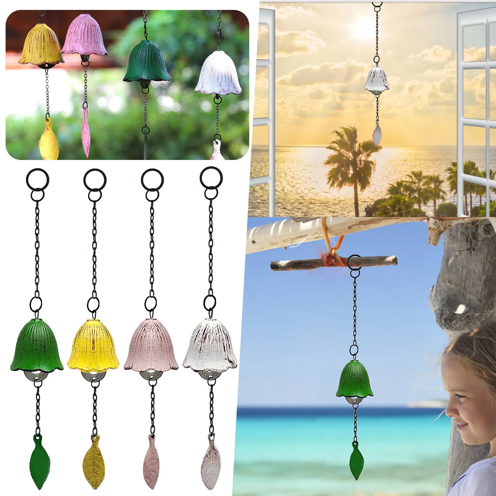 

Retro Iron Wind chime pendant Garden Good Luck Wind Chimes For Home Decoration Home Livingroom Bedroom Wind Chimes