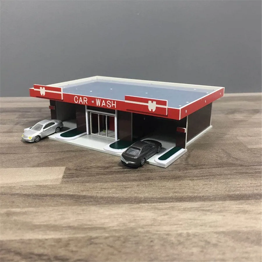 

1:150 N Scale Model Building Mini Assembled Car Wash House Model Plastic Building Construction Train Scene Accessories