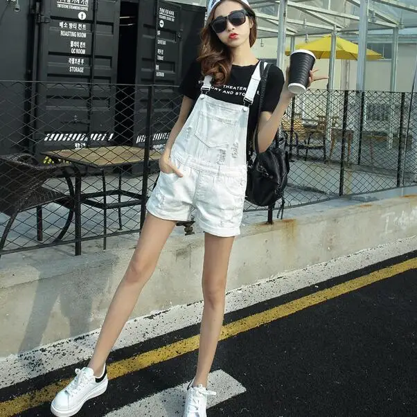 Женский джинсовый комбинезон на бретельках Свободный Повседневный в винтажном